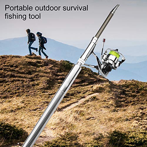 Conjunto de mini vara de pescaria, 1 m de vara de pescaria antiderrapante portátil mini vara de pesc