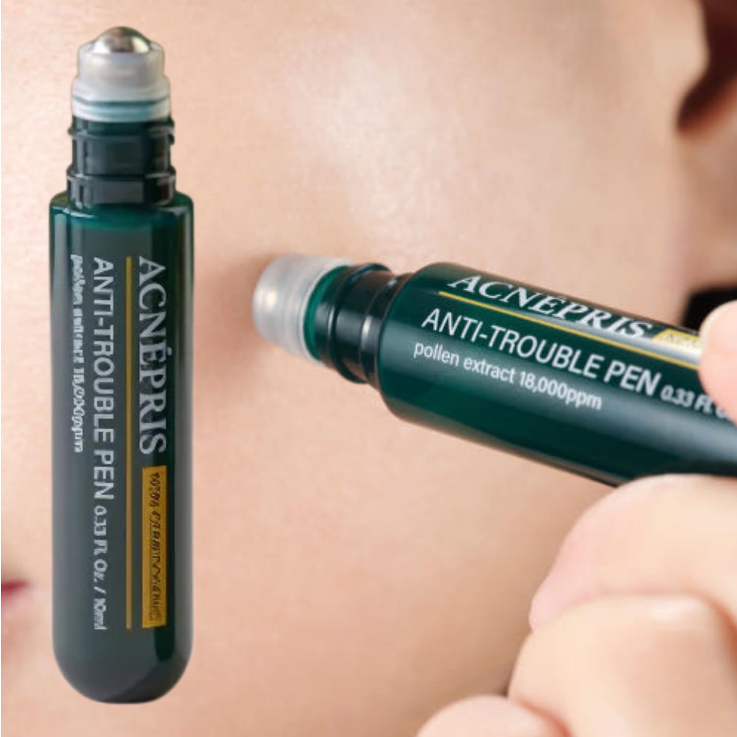 [BIOLEE] ACNEPRIS Acne Care Pen | Pine Pollen Roll-On Spot Care Pen 10 mL (0.34 fl oz) Non-Comedogenic Stainless-Steel Roller (Korea Beauty Cosmetic) 1ea