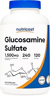 Nutricost Glucosamine Sulfate 1500mg, 240 Capsules - 750mg Per Capsule, Gluten Free, Non-GMO