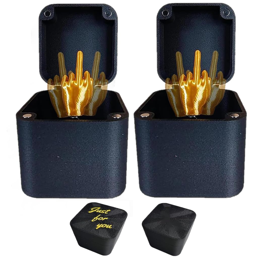 Middle Finger in a Box Spoof Prank Pop up Middle Finger Gifts Surprise Gift Box for Adults Christmas Novelty Fun Prank Gift Novelty Fun Middle Finger Ring Box Gag for Home Office Desk Birthday Decor