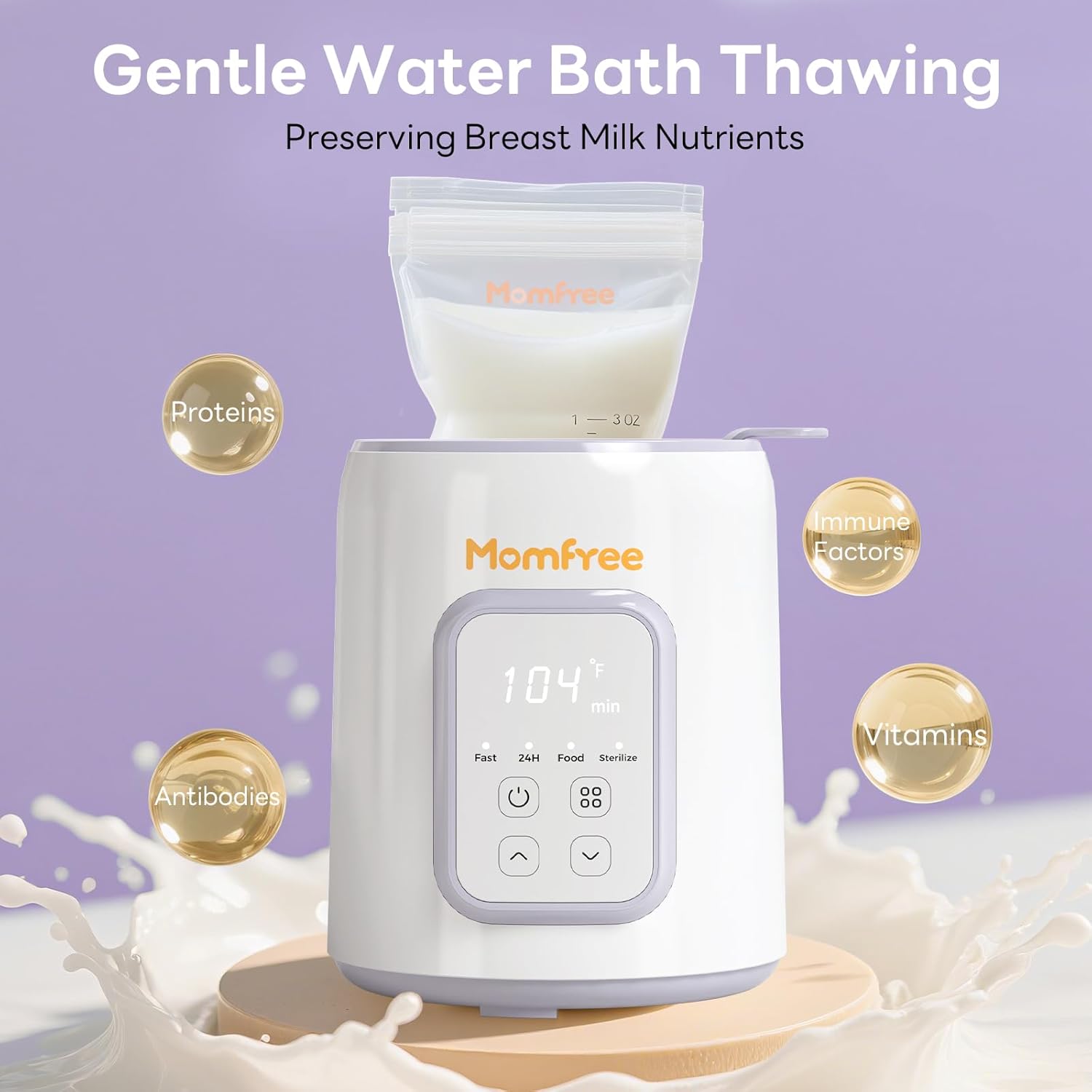 Bottle Warmer, 8-in-1 Fast Baby Bottle Warmer for Breastmilk and Formula,Milk Warmer with Accurate Temperature Control and Automatic Shut-Off,Multifunctional Bottle Warmers for All Bottles (Purple) - Image 5