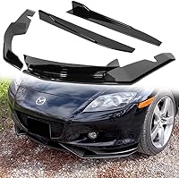 Vista 8 de Q1-TECH, 5 piezas de borde delantero + falda lateral Rocker Winglet Canard difusor ala compatible con Mazda RX-8 2004-2008, alerón de barbilla