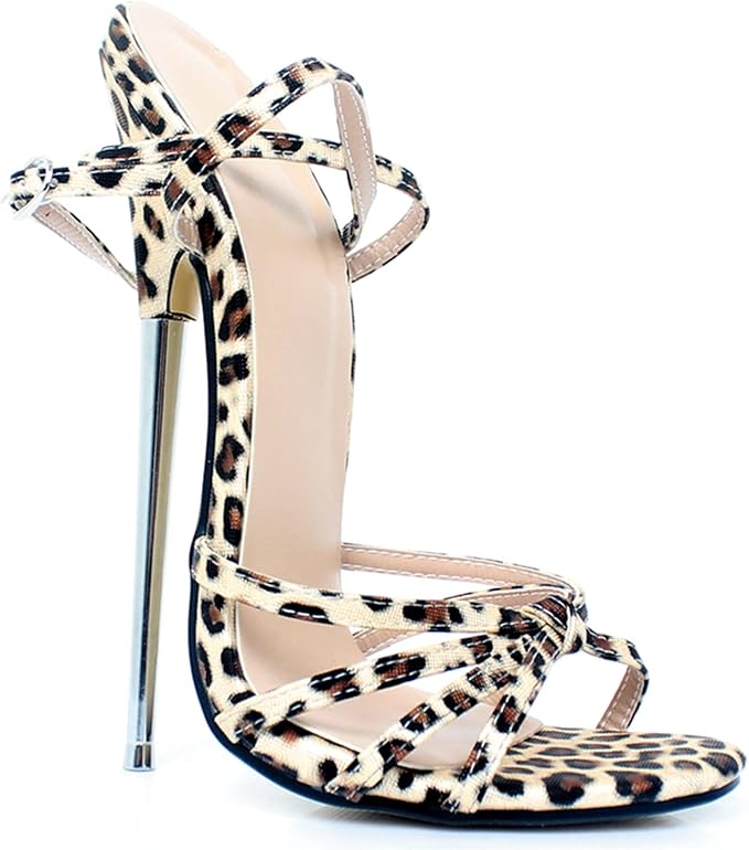 18CM Sandalias de Tacón Alto con Correa el Tobillo, Sexy Fetiche Tacones de Aguja High Heels Zapatos de Travesti (Hecho a Mano),Multi colored,37EU : Amazon.es: Moda