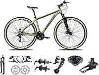Bicicleta Aro 29 Absolute Nero 5 Cabos Internos 27v K7 Freios Hidráulicos Kit 3x9 Suspensão Trava Pneus com Faixa