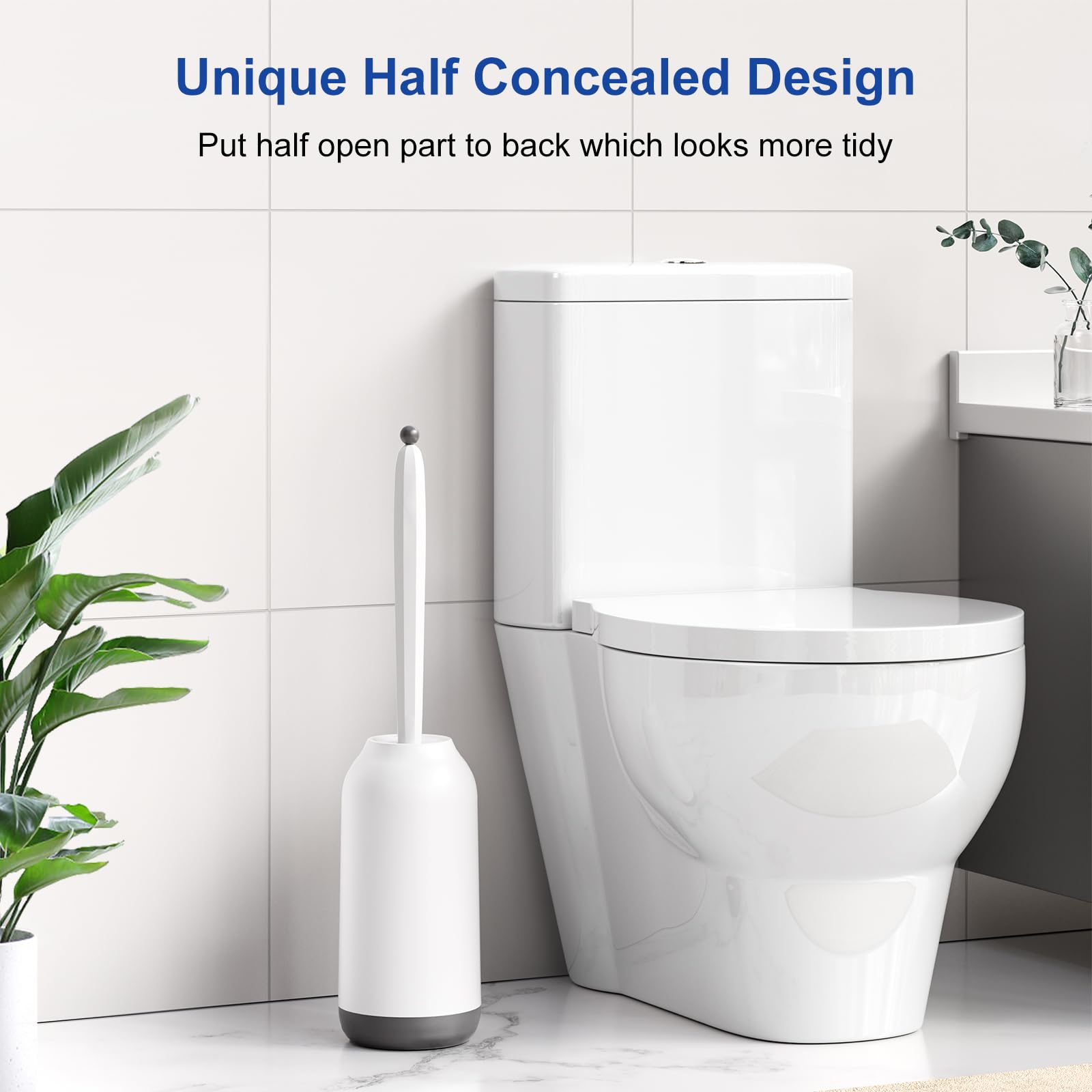 Spazzola per WC in Silicone, Scopino, Spazzolino Bagno, Pulizia Profonda, con Detergente per Bordi, Confezione da 2