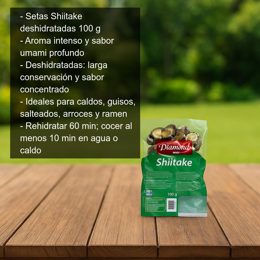 Setas Shiitake deshidratadas 100 g Ingrediente umami para ramen caldos guisos salteados arroces y salsas
