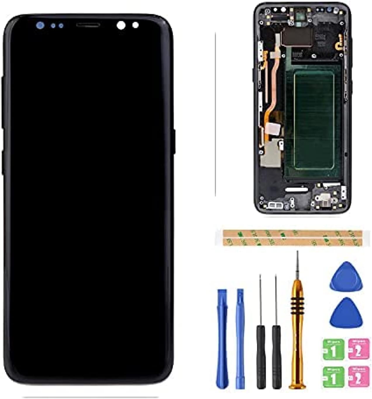 Amoled LCD Digitizer Screen Touch Assembly Replacement LCD Display for Samsung Galaxy S8 G950 G950A G950F G950P G950R4 T U V W 5.8inch by BITANR