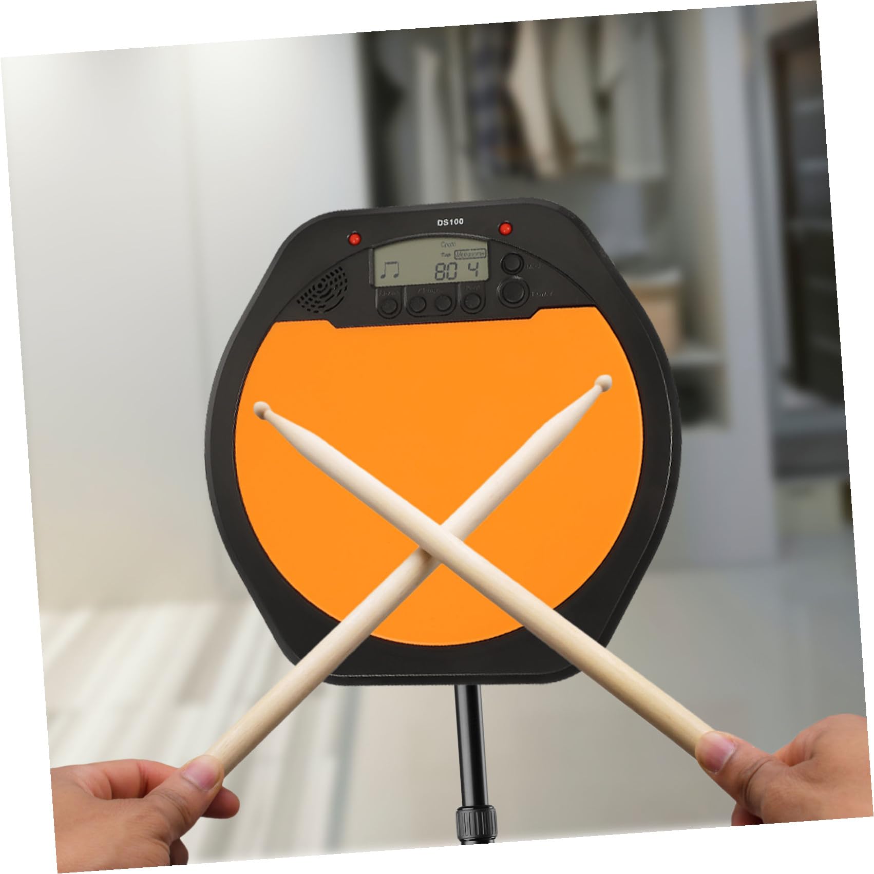 BETOOKY Pad de Práctica de Batería Electrónica Metrónomo Digital y Pantalla Lcd, Resistente Antideslizante, Material Asb y Silicona para Entrenamiento Musical