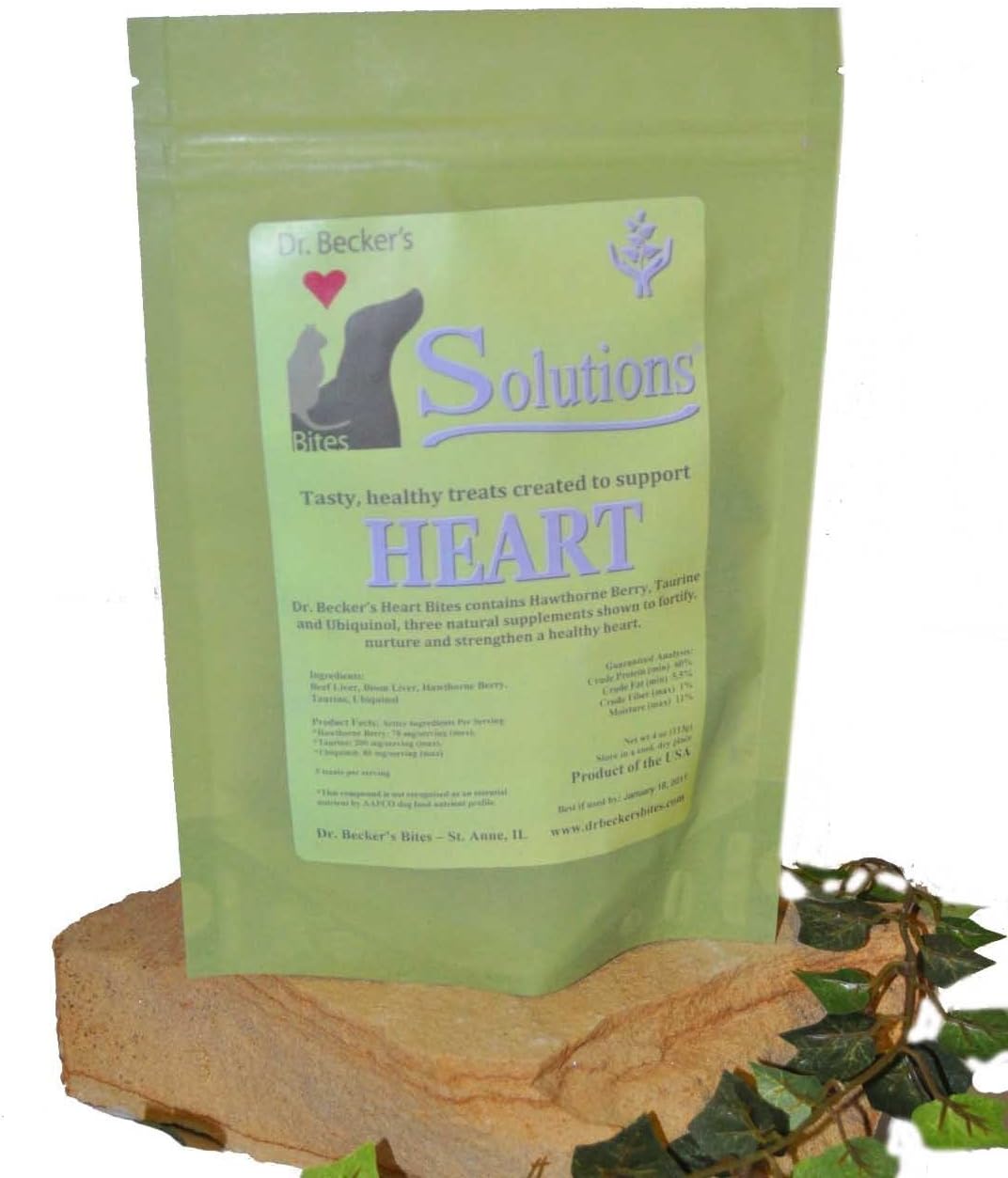 Dr. Becker's Solutions Bites for Dogs and Cats, 4 Ounces Per Bag (Heart Health)