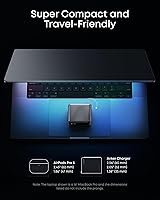 Vista 6 de Cargador Anker Prime, Bloque de Carga GaN USB C Compacto de 160W con 3 Puertos, Pantalla Inteligente y Control Táctil, Carga Máxima de 140W a Través