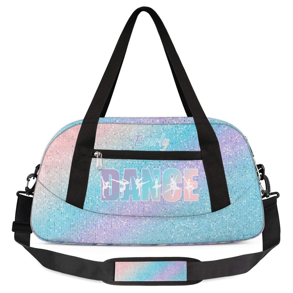 Personalized Dance Bag for Girls Teens, Custom Dance Bag Overnight Small Duffel Bag Carry On Weekend Sports Travel Bag for School Practice Gymnastics