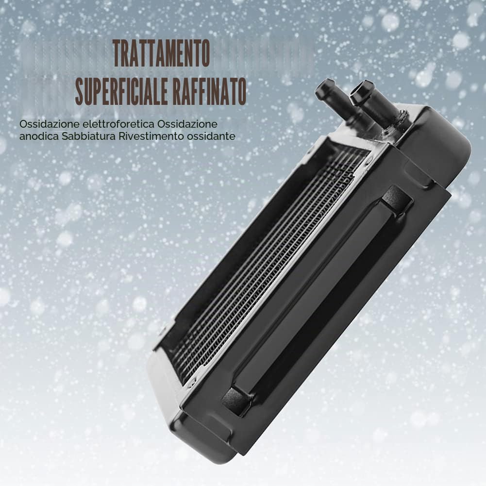 ASHATA Radiatore in Alluminio da 120 mm, Radiatore in Alluminio per Raffreddamento ad Acqua CPU Computer, 10 Tubi Radiatore Dissipatore di Calore da 120 mm per PC Raffreddamento ad Acqua Nero
