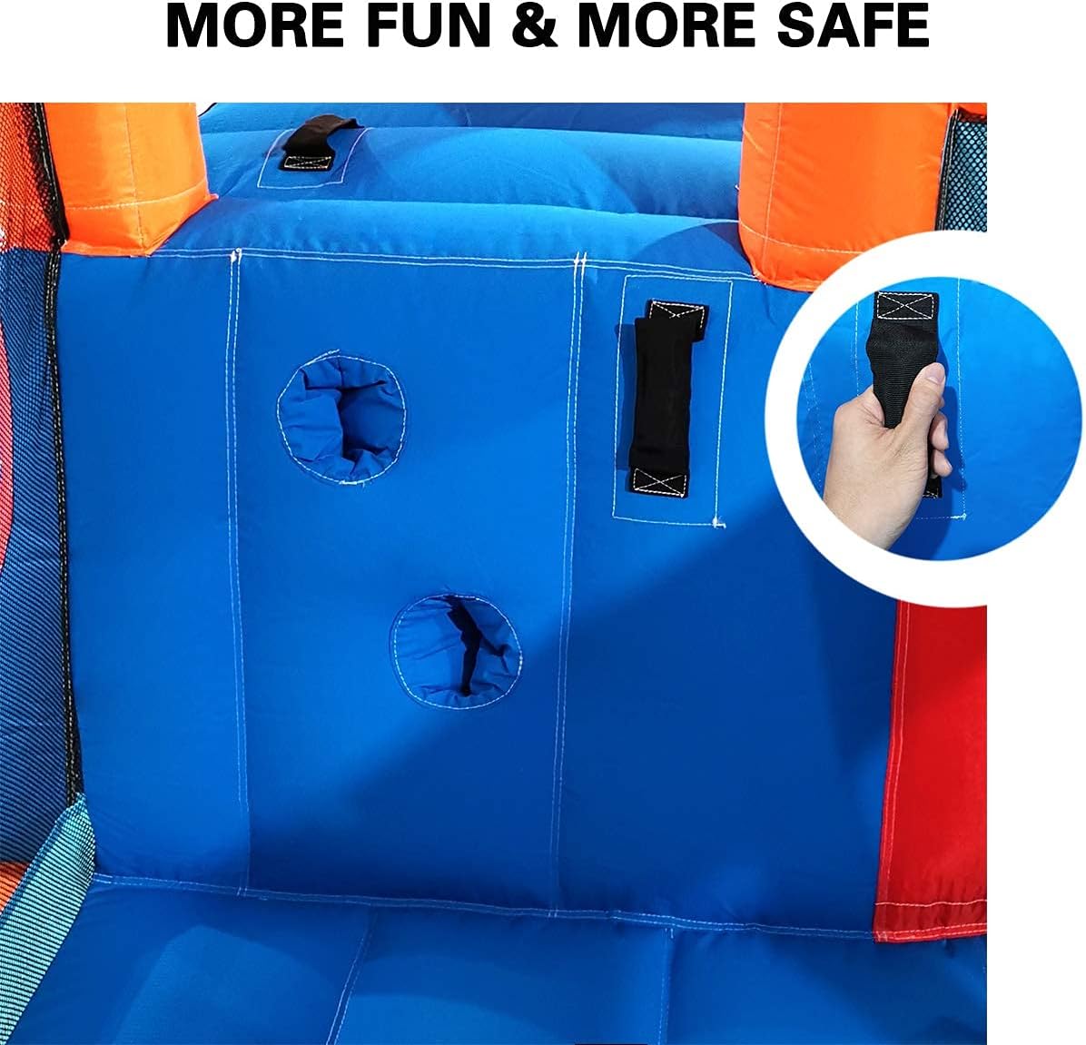 Bеѕt Dеаl Prоduсt MEIOUKA Kids Inflatable Bounce House with Blower Water Slides Pool Splash Water Gun Jumping Bouncing Rocket Kid Inflatable Water Slide Bounce Houses Castle for Kids Toddlers Outdoor Jump Bouncy Houses
