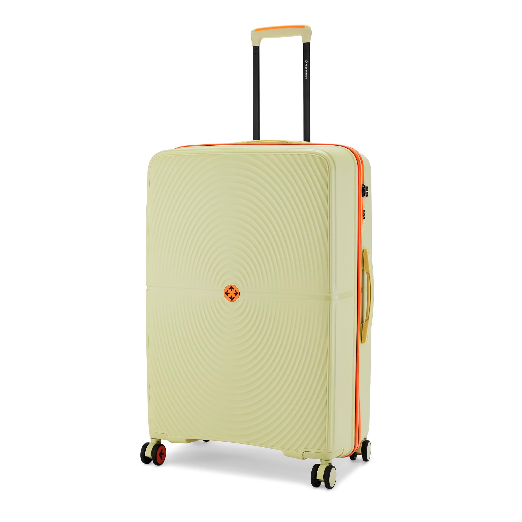 Bali Hard-Sided Polypropylene Check-in Luggage 28 inch | 75cm | 8 Wheels Large Trolley Bag for Travel | Suitcase (Cream)