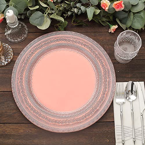 6 Platos Cargadores 13" Acrílico Oro Rosa miniatura 1