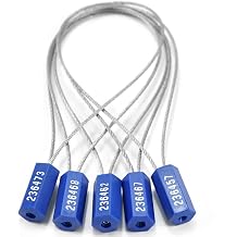 500 Numbered Steel Cable Seals - Tamper Proof, Pull Tight Container Seal Blue