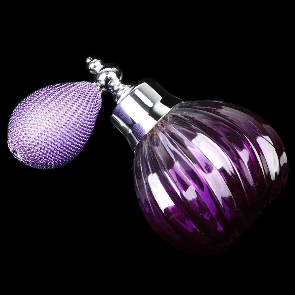 Parfümflasche Zerstäuber Sprühflakon Nachfüllbar Vintage Glasflasche Leerflasche für Reisen Zuhause Geschenk, Lila