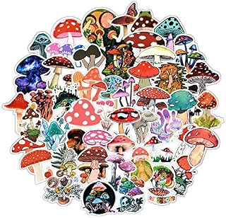 EBANKU 102 PCS Mushroom Stickers,Waterproof Vinyl Stickers for Laptop,Water Bottles,Skateboard,Luggage,Suitcase,Cars,Graffiti Decal Sticker for Kids Teens Girls