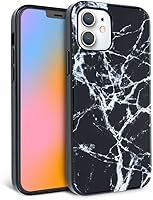 Vista 1 de FELONY CASE - Funda para iPhone 12 Mini - Funda para iPhone de mármol pulido negro - Funda protectora antiarañazos, 360° a prueba de golpes