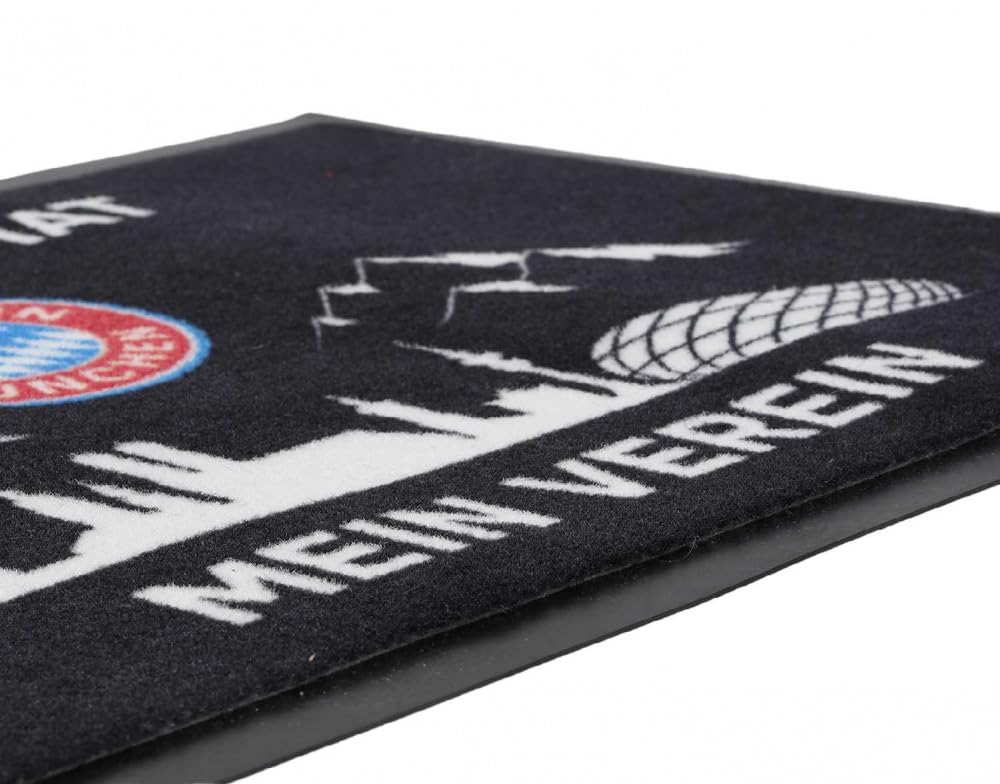 FC Bayern München Fan Fußmatte - Meine Heimat Mein Verein - schwarz Matte Logo Fußabtreter FCB