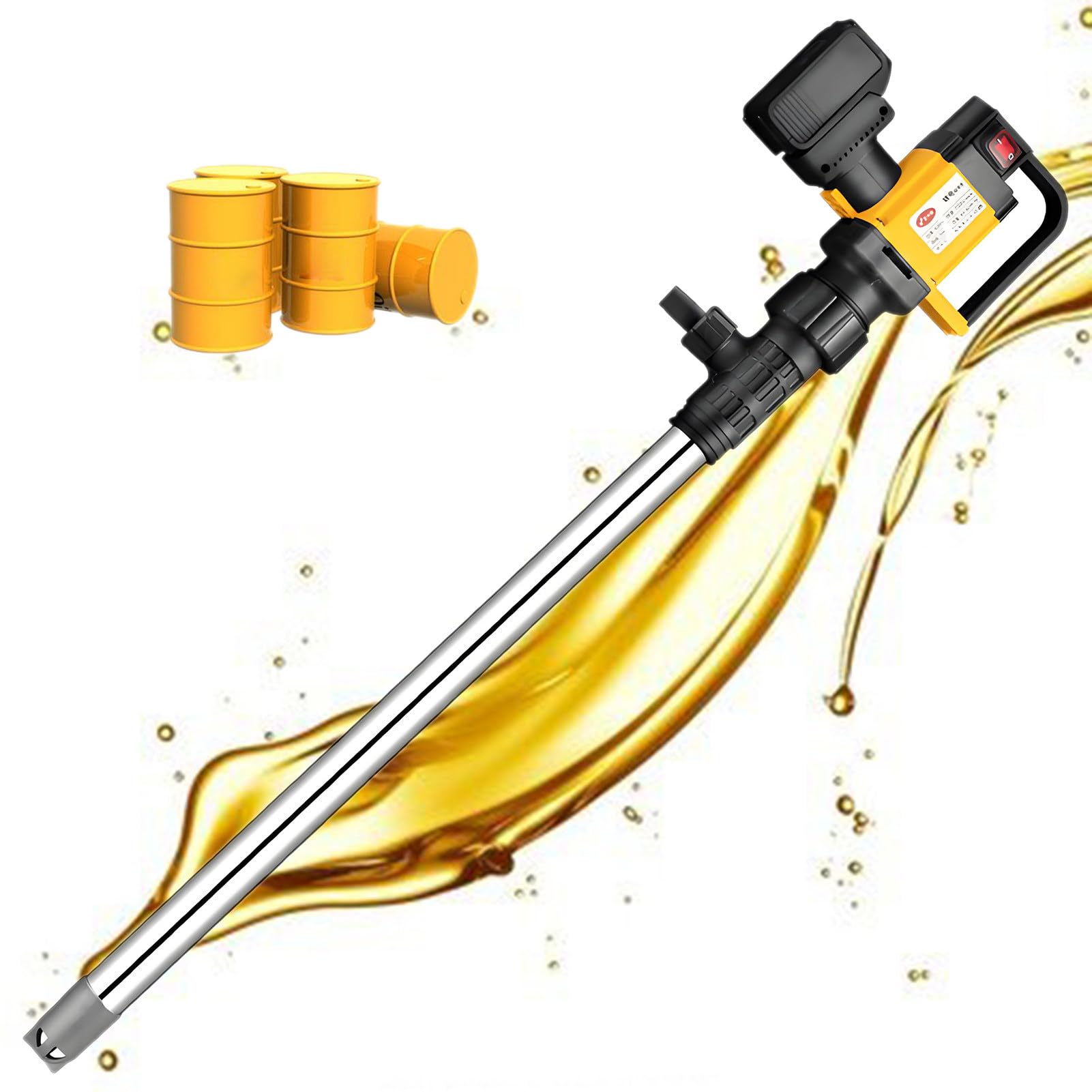 Bomba eléctrica de barril de aceite, tambor inalámbrico de 1000 W, elevación de 7 m, 12000 RPM, transferencia portátil con batería de 36 V y manguera