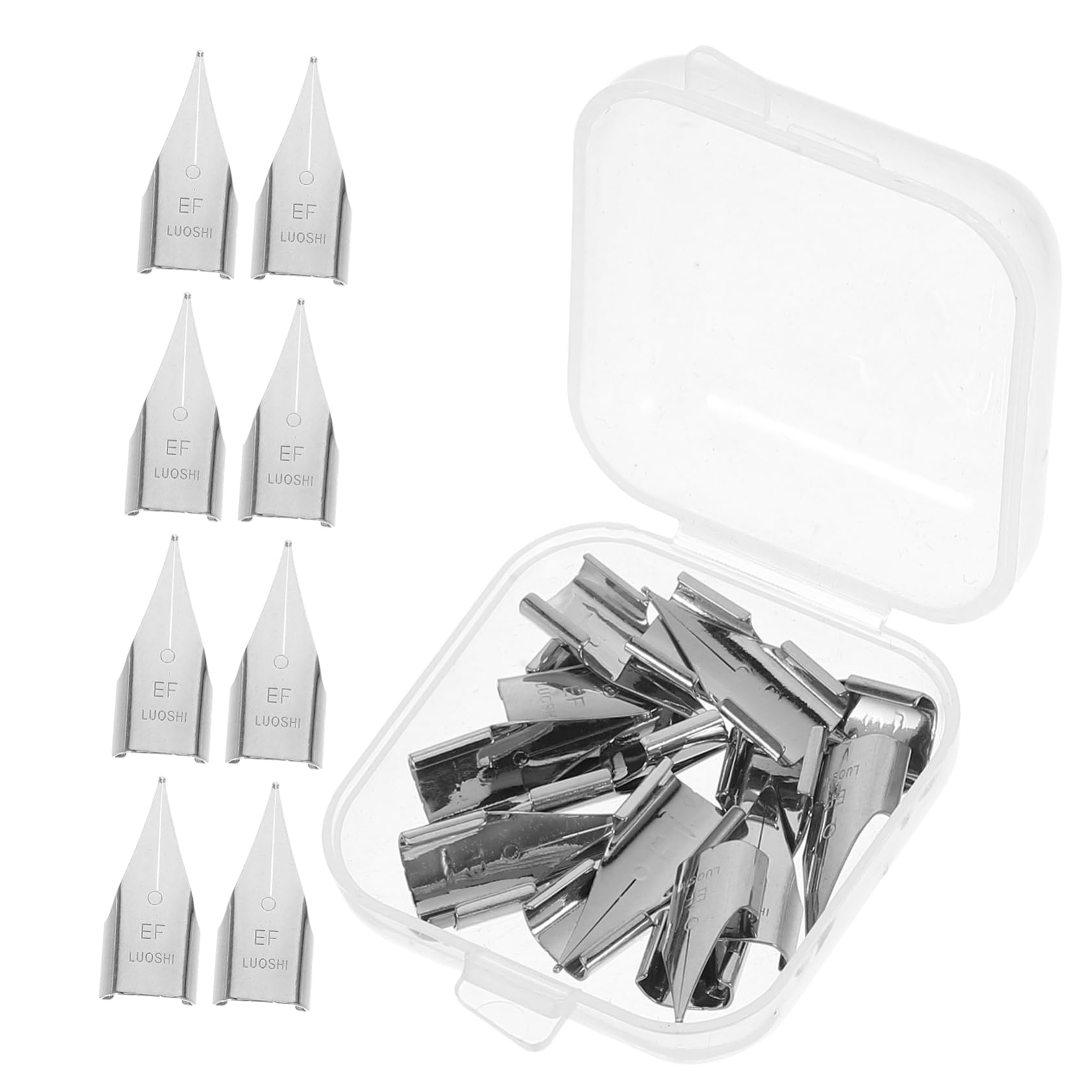 Angoily Fountain Pen Tips Set 20pcs Replacement Nibs 0.38mm Titanium for Artists