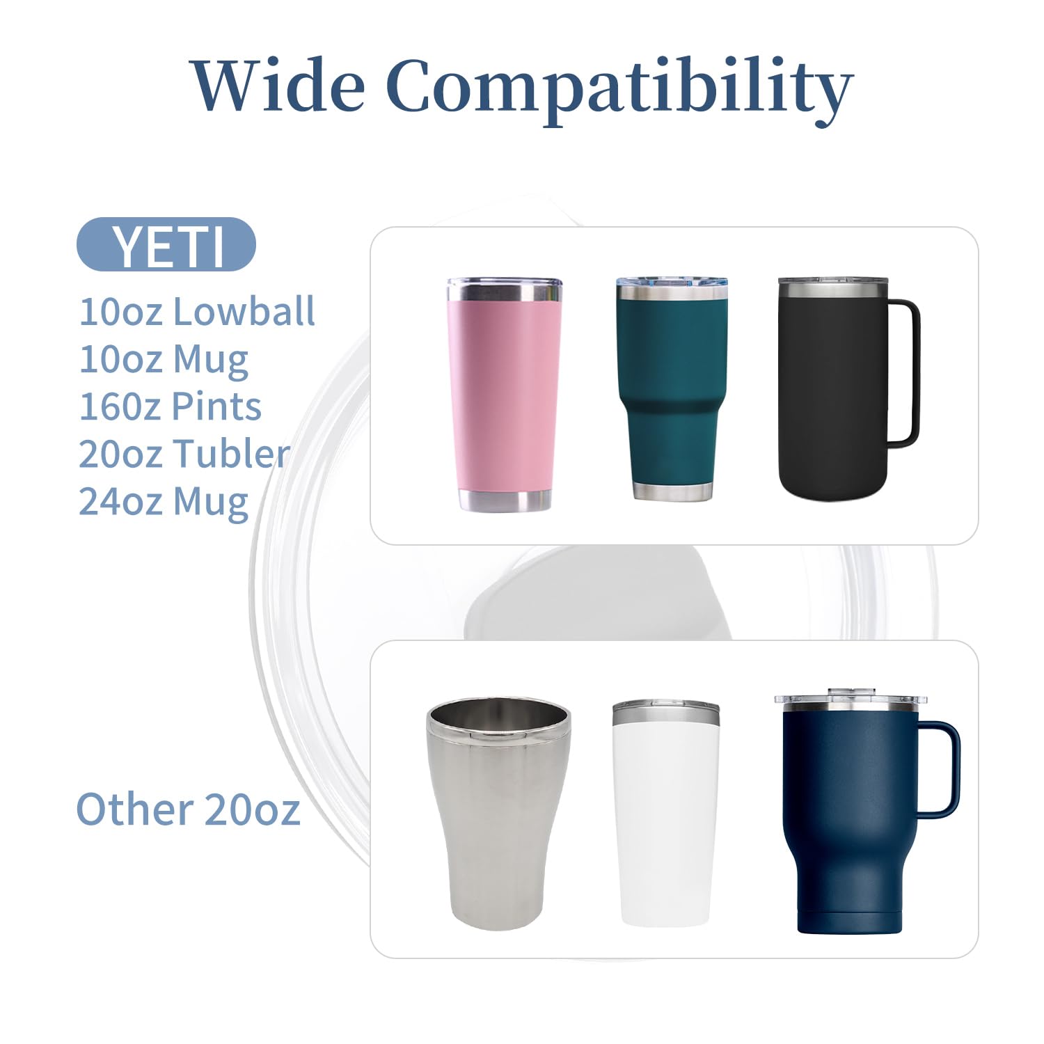 Hitefu Magnetische Becherdeckel – 2er Set, BPA-frei, Passend Für 590 Ml & 850 Ml Reisebecher, Mit Silikondichtung Und Strohhalm-Öffnung