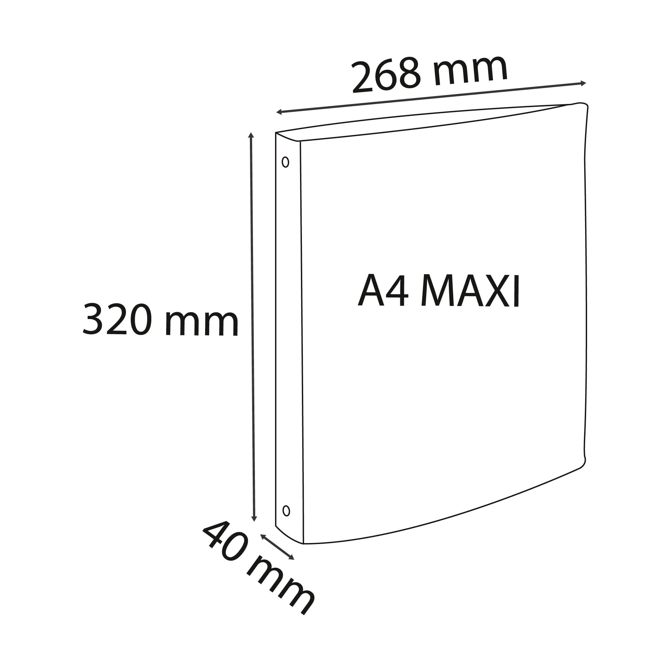 Classeur 4 anneaux 30 mm polypropylene chromaline (avec etiquette de dos) - a4 maxi