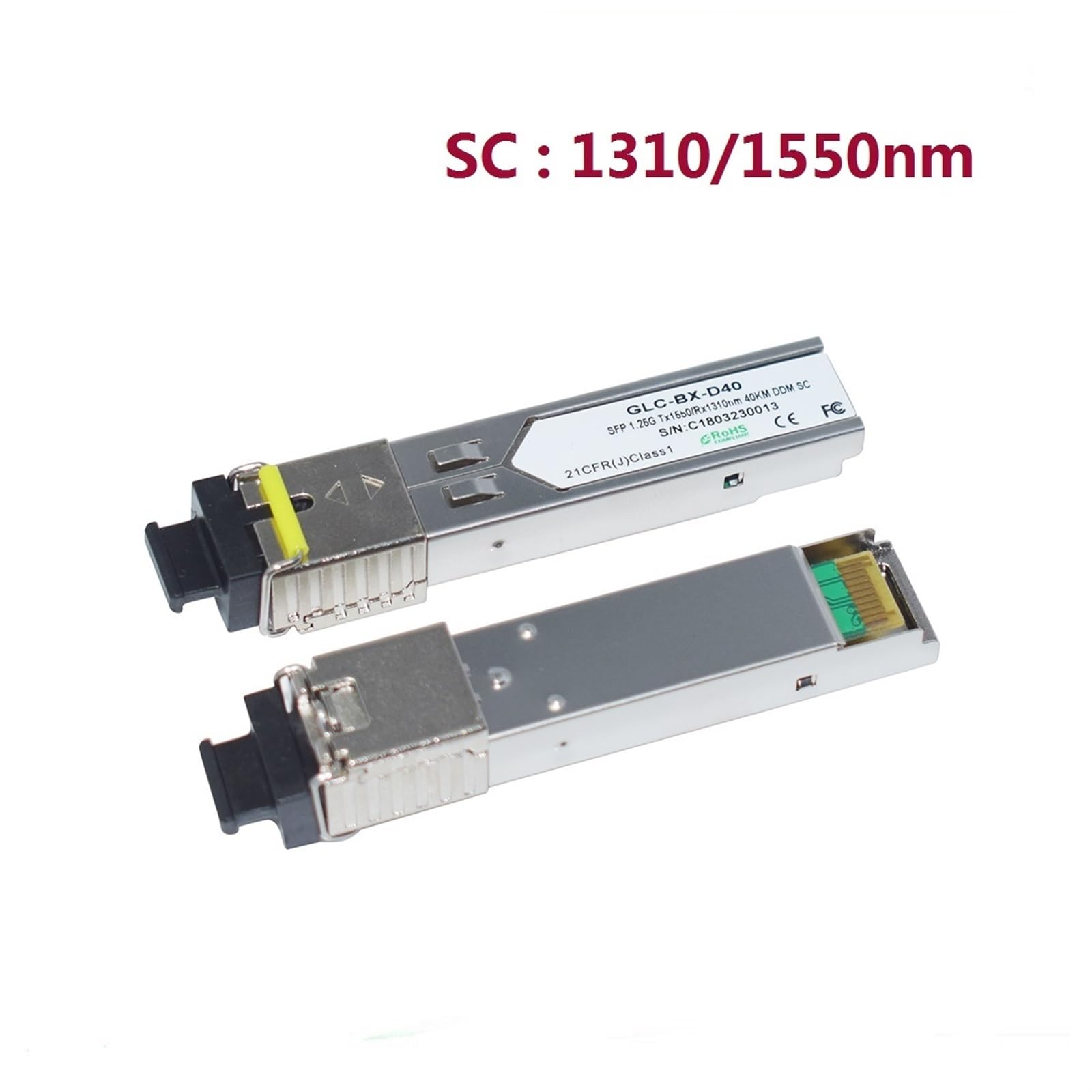 Modulo ricetrasmettitore in fibra ottica 1.25G SFP 40km Modulo ricetrasmettitore 1310/1550nm SC Singolo connettore(2 pair)
