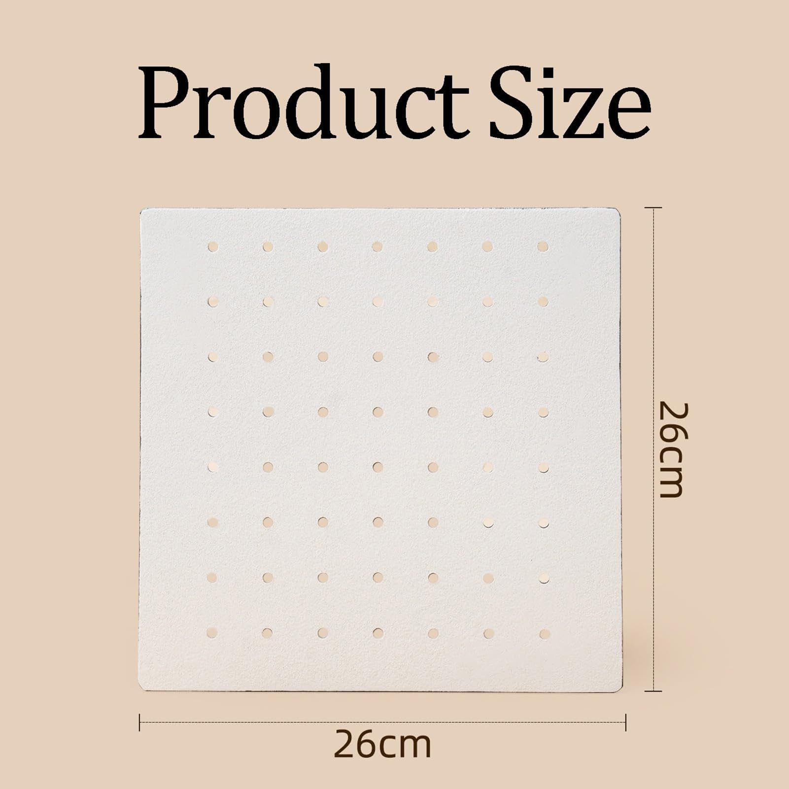 Quadratische Keramik-Isolierplatte, hitzebeständiges, perforiertes Keramikofenregal, Keramik-Ofenbrett mit runden Löchern, ultradünn 0,5 cm mit 30 kg Traglast, für Tonkunst, Brennen, Verglasung