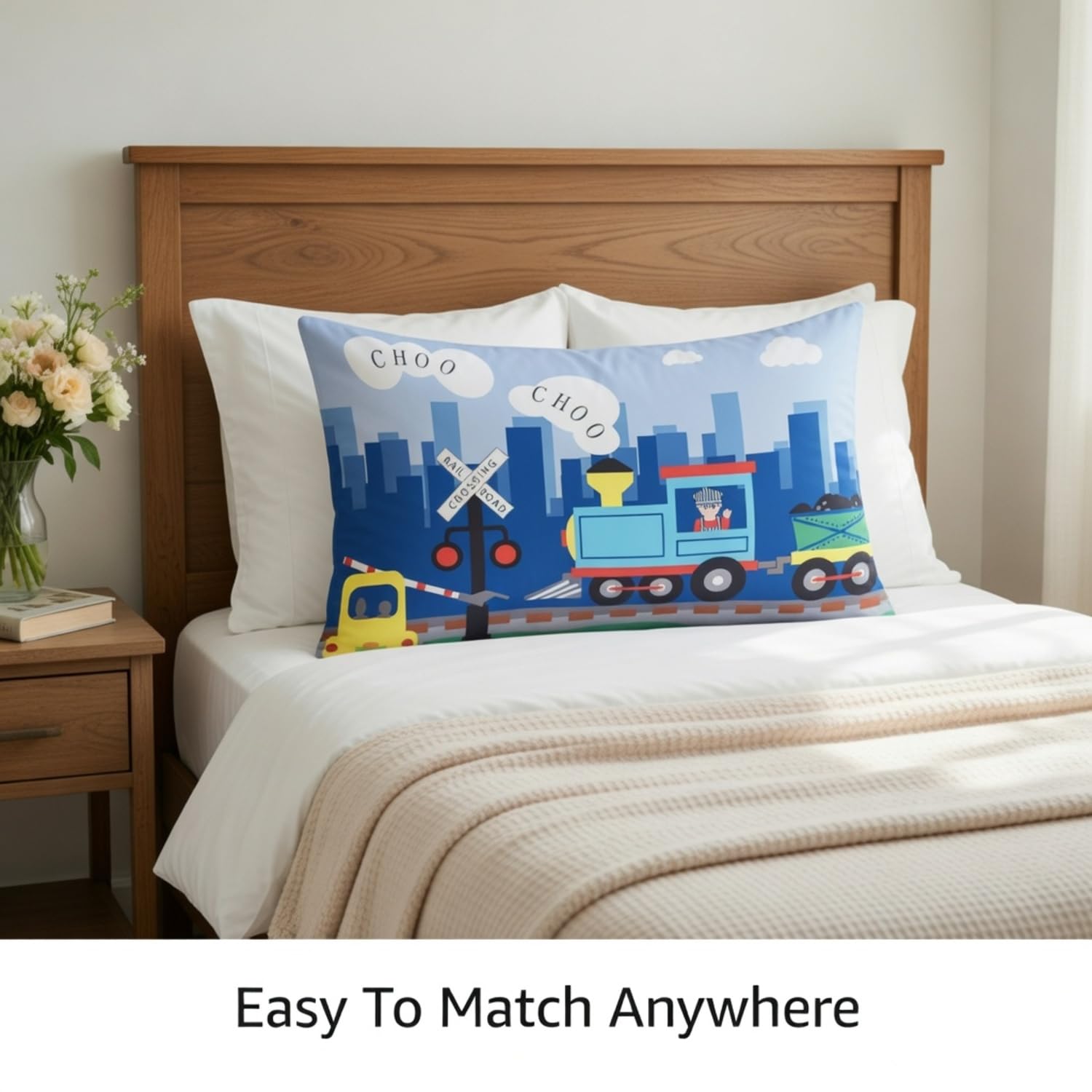 Juego de sábana bajera y funda de almohada para niños, de microfibra suave, transpirable e hipoalergénica