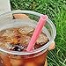 The best MOON 100pcs Heart Shaped Pink Straws Disposable Drinking Cute Straw Individually Wrapped Pink Plastic Straw Galentines Day, Cocktail, Birthday Party, Bridal Shower, Wedding Decorations