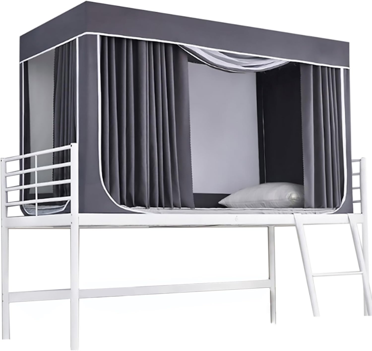 Portable Single Bed Canopy Tent with Breathable Curtain Indoor Sleeping Tent and Mosquito Net for Adult and Kids Bedroom Decoration Grey 190Lx90W x 90H