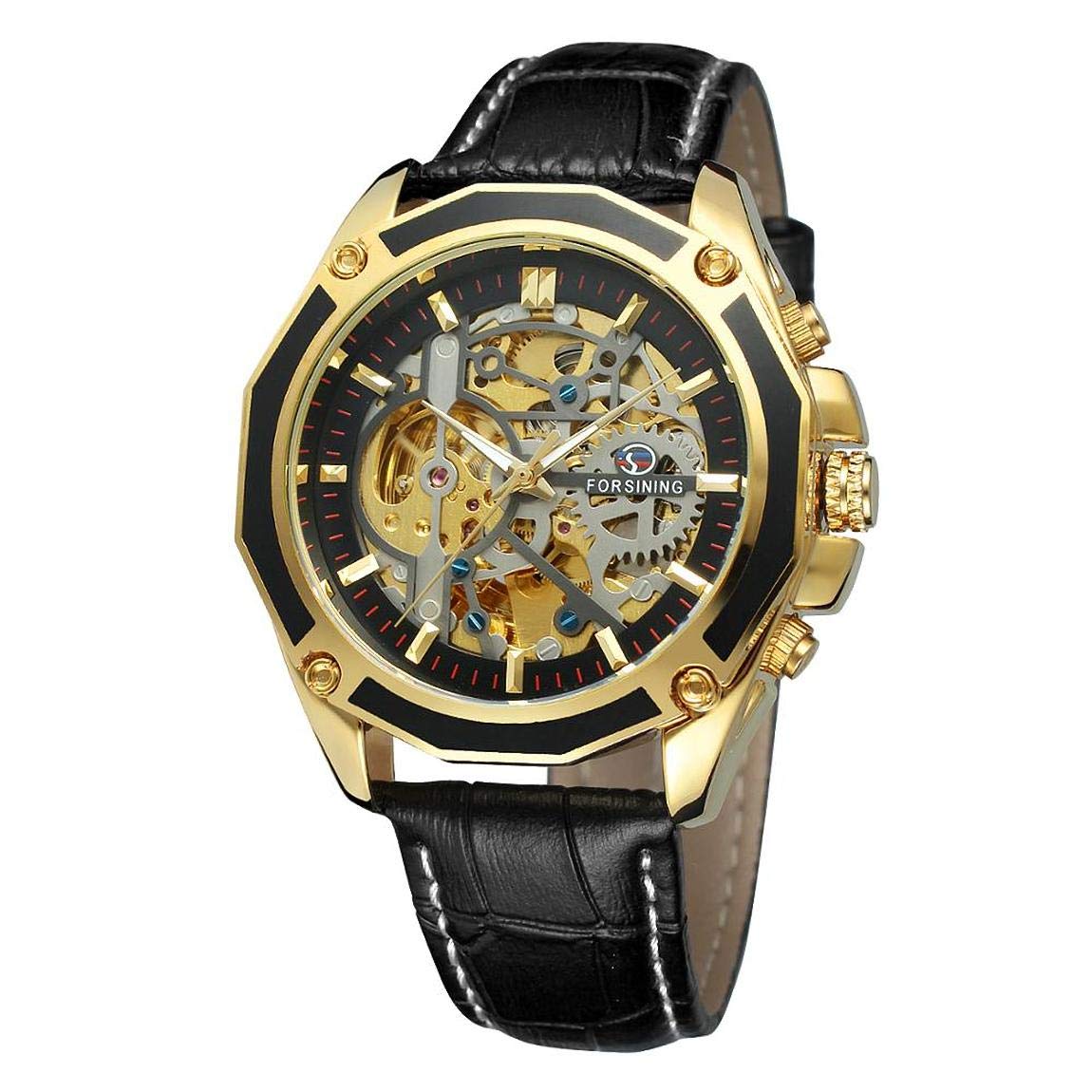 FORSINING Leather Analogue MenS Watch (Black Dial) (B07SKL86MS) Amazon Price History, Amazon Price Tracker