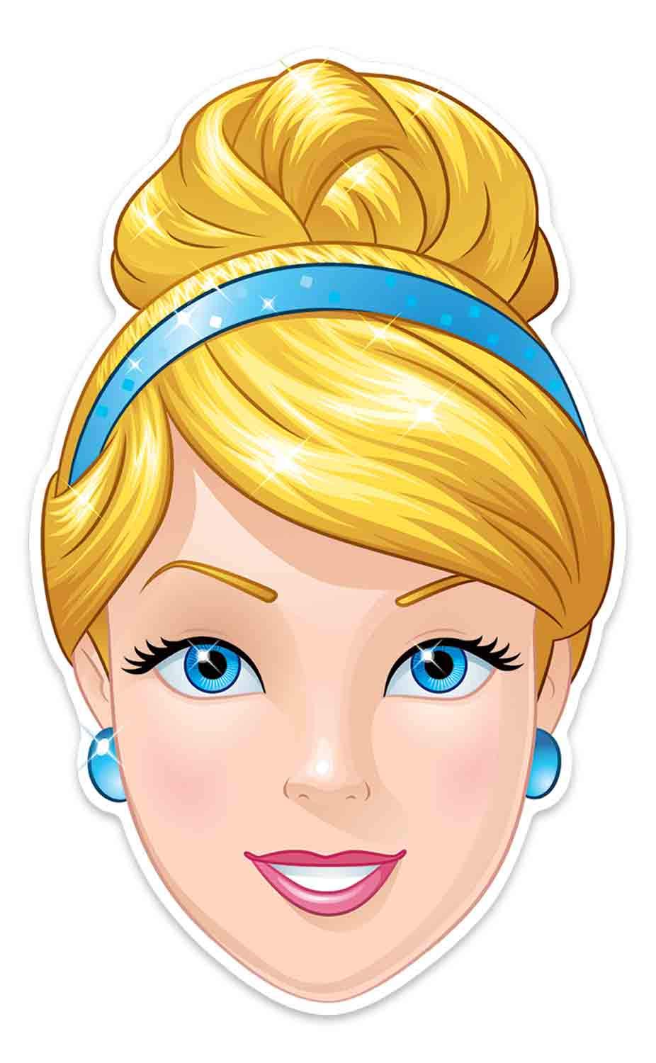 STAR CUTOUTS SM336 Cinderella Fun Face Mask for Children for Birthdays, Fans & Disney Princess Parties Talking Point, Multicolour โ image 1