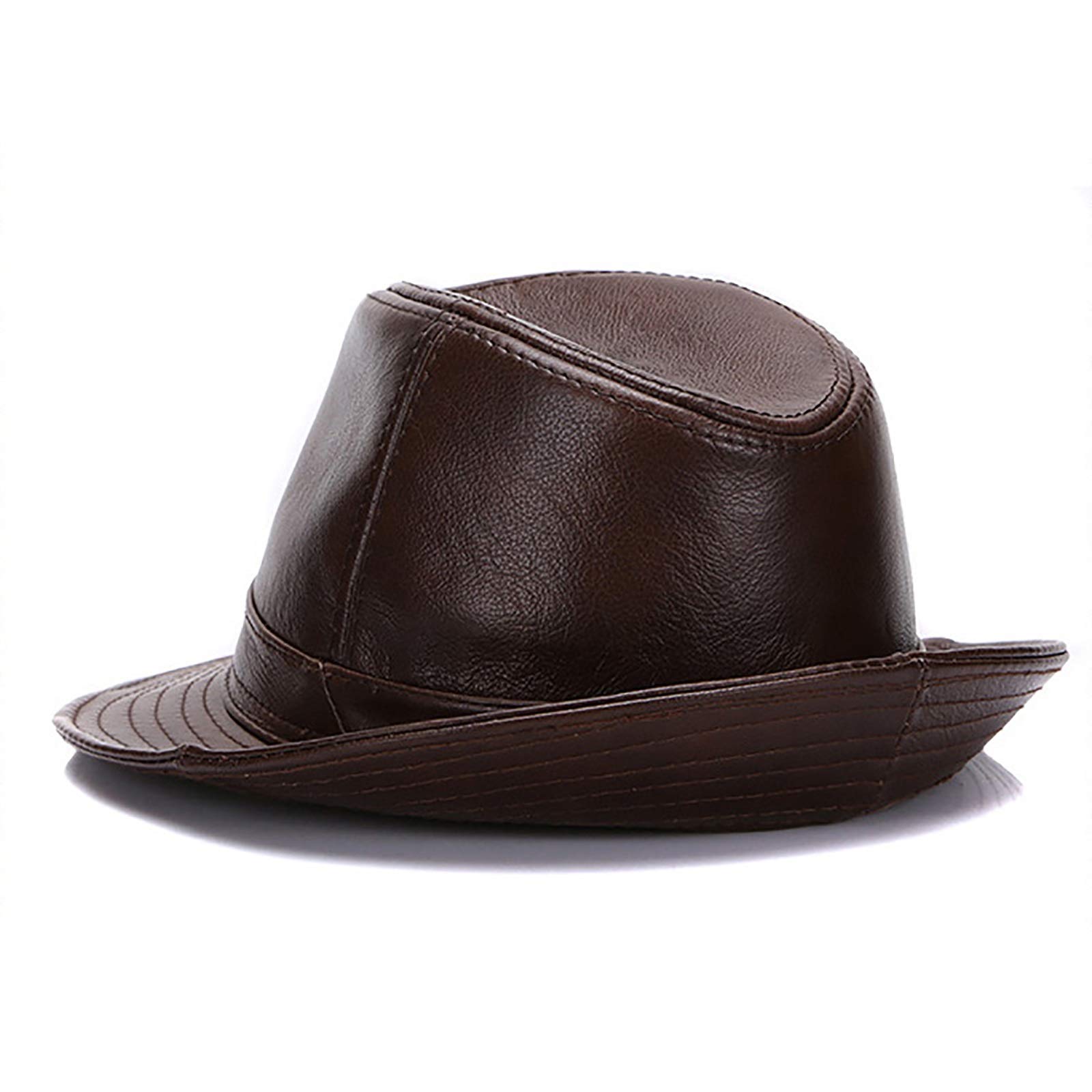 Sombreros de invierno, piel de oveja de los hombres jazz tapa de cuero corto tope top sombrero fiesta jugador vendia fedoras sombreros