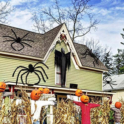 Aiduy 79 Inch Outdoor Halloween Decorations Scary Giant Spider Fake Large Spider Hairy Spider Props For Halloween Yard Decorations Party Decor, Black #TOP1