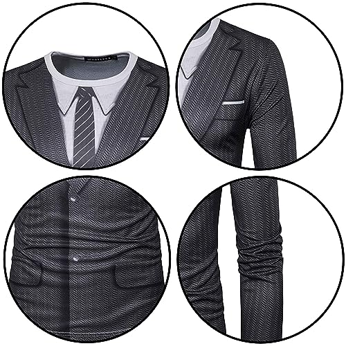 LMYOVE Tuxedo Shirts for Boy Youth T-Shirt Kids Suit Tux Tee Shirt 4-12Y3