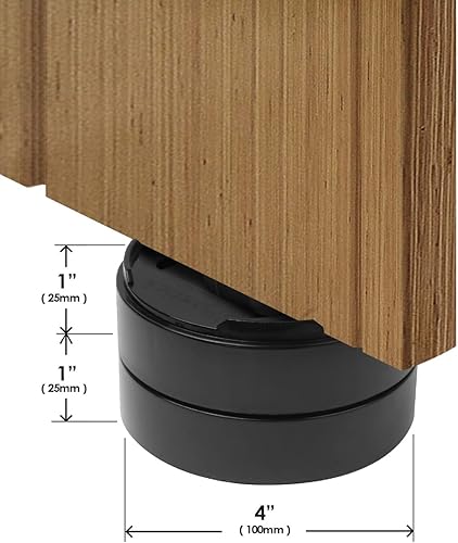 Miniatura 3 de Stack-Its - Elevadores de cama ajustables de 1 pulgada (juego de 8) elevadores de altura de 1 pulgada, 2 pulgadas o 3 pulgadas, elevadores negros