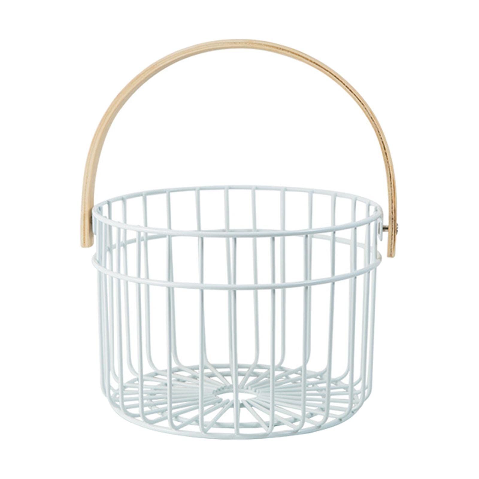 Cesta de huevo de alambre en color blanco tamaño L para recolectar en la granja