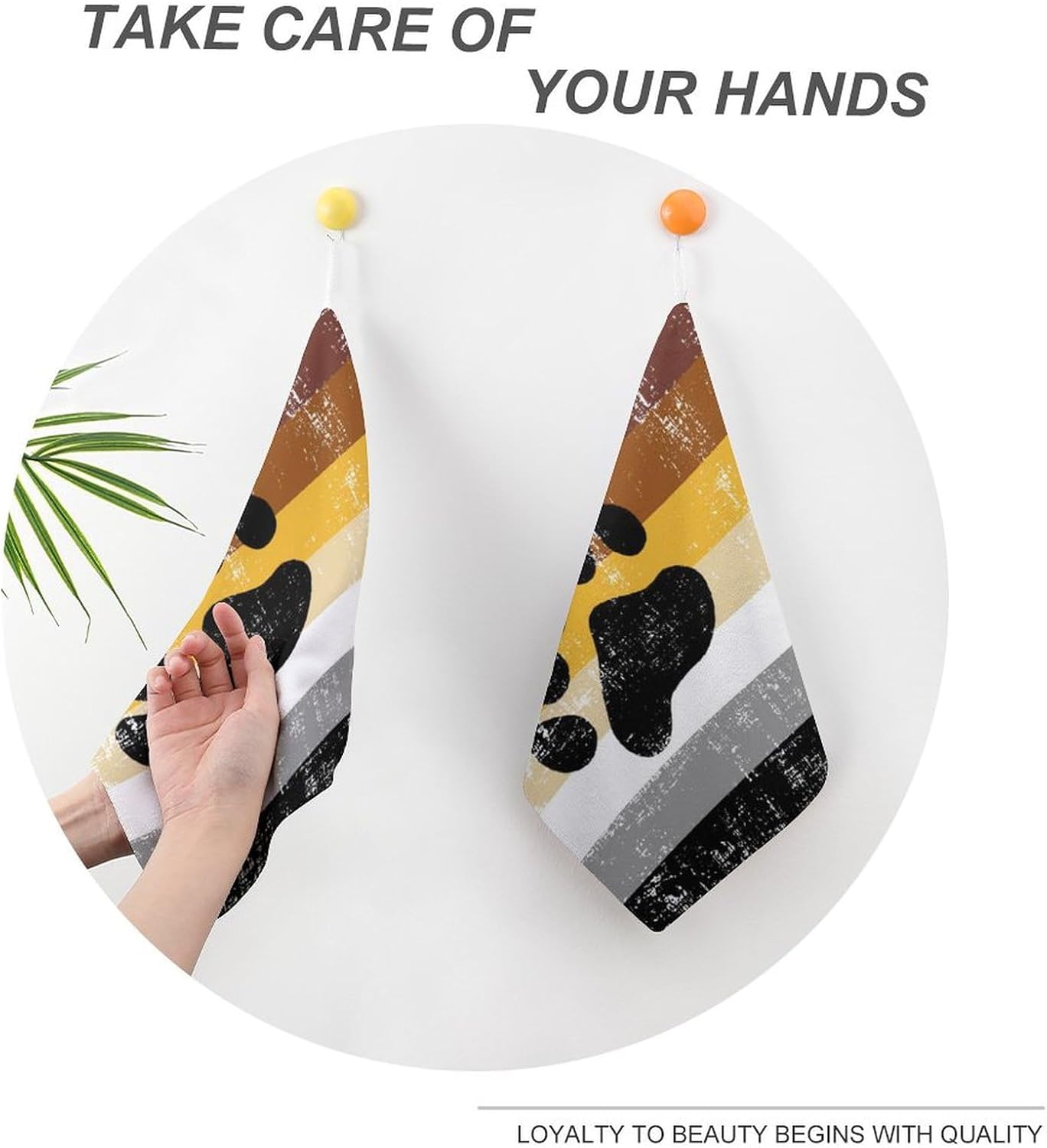 Bear Gay Pride Flag Hand Towels Soft Kitchen Towels Decorative Towels Small Towel Handkerchiefs with Hanging Loop