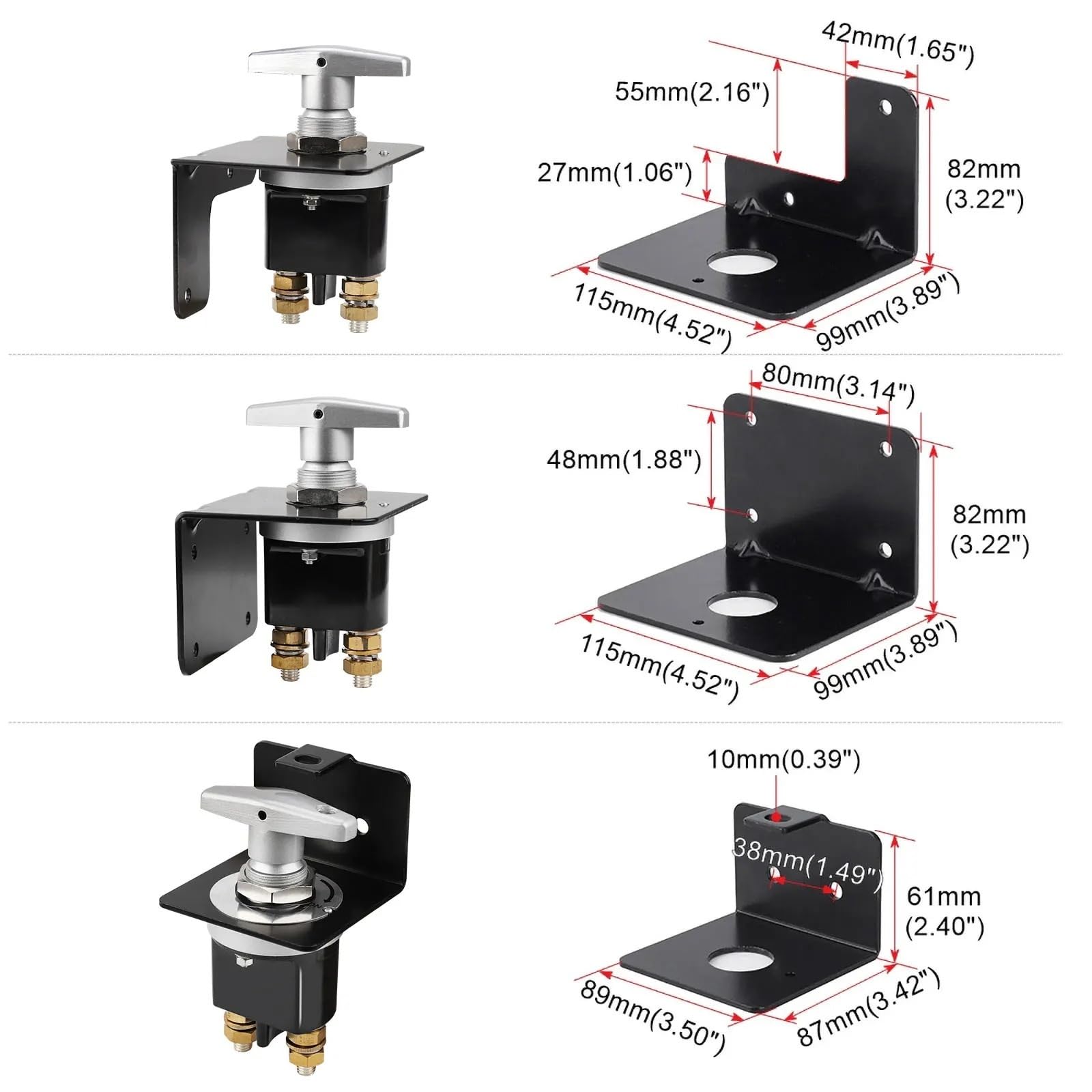 1500A Heavy Duty Battery Kill Mass Switch Battery Circuit Cutter Disconnecter Isolator with Keyhole for RV Camper Van Truck Boat(C)