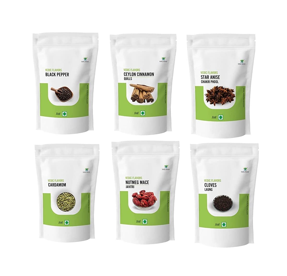 Vedic Flavors 6 Whole Spices Combo Pack – Black Pepper 40g, Cardamom 40g, Cloves 40g, Ceylon Cinnamon 40g, Nutmeg Mace 40g, Star Anise 40g / Finest Garam Masala Whole Spices from Kerala (B08X17YBCL) Amazon Price History, Amazon Price Tracker