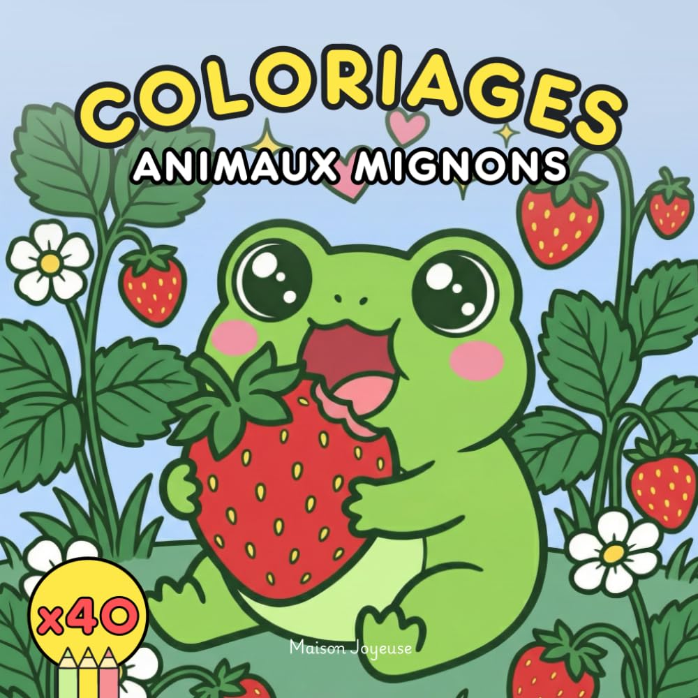 Coloriage animaux trop mignons pour les enfants dès 4 ans: Univers kawaii et apaisant, Bébés animaux à colorier (chats, chiens, lapins, hamsters, grenouilles et plus encore)