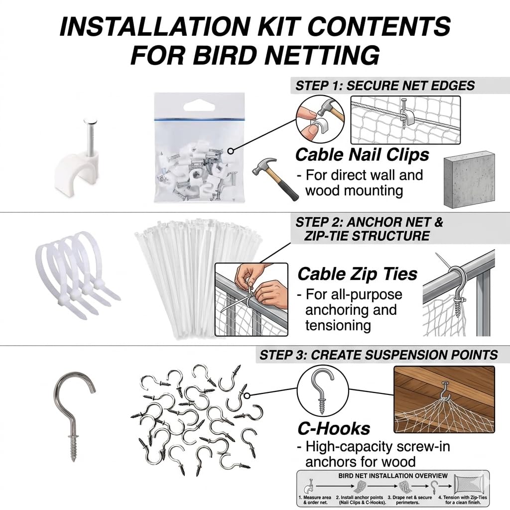 BENAVJI Bird Net - Protect Your Balcony! -4