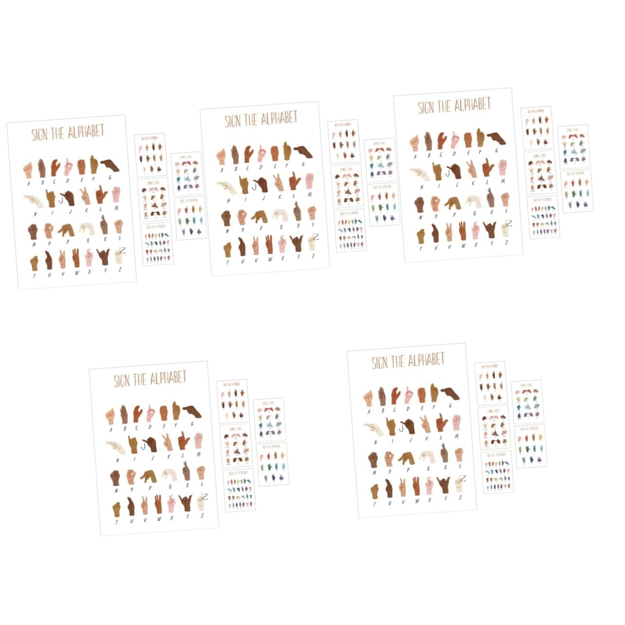 MUCKLILY 30pièces Posters Alphabet Et Chiffres Langue Pour Garçon Fille Décorations Murales Éducatives Pour Salle De
