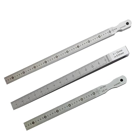 Precision Wedge Gap Feeler Gauge with High-Contrast Markings, Stainless Steel Taper Gauge for Automotive Repair & Metalworking - Easy-Read Scale Design, Clear Numerical Identification(0.4-6mm)