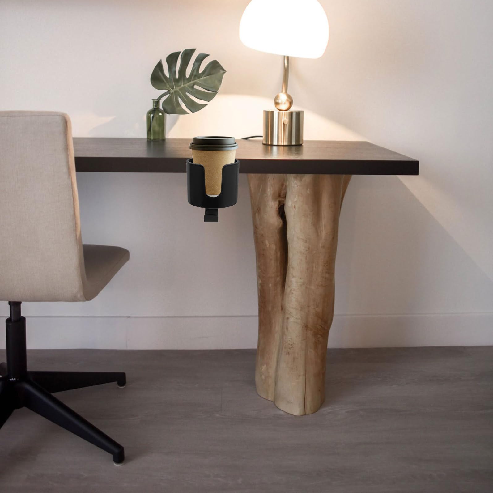Portabicchieri e Leggero con Gancio per Cuffie Rotante da Tavolo Facile da Installare Realizzato in Lega di Alluminio e Plastica per Scrivania da Gaming Indoor