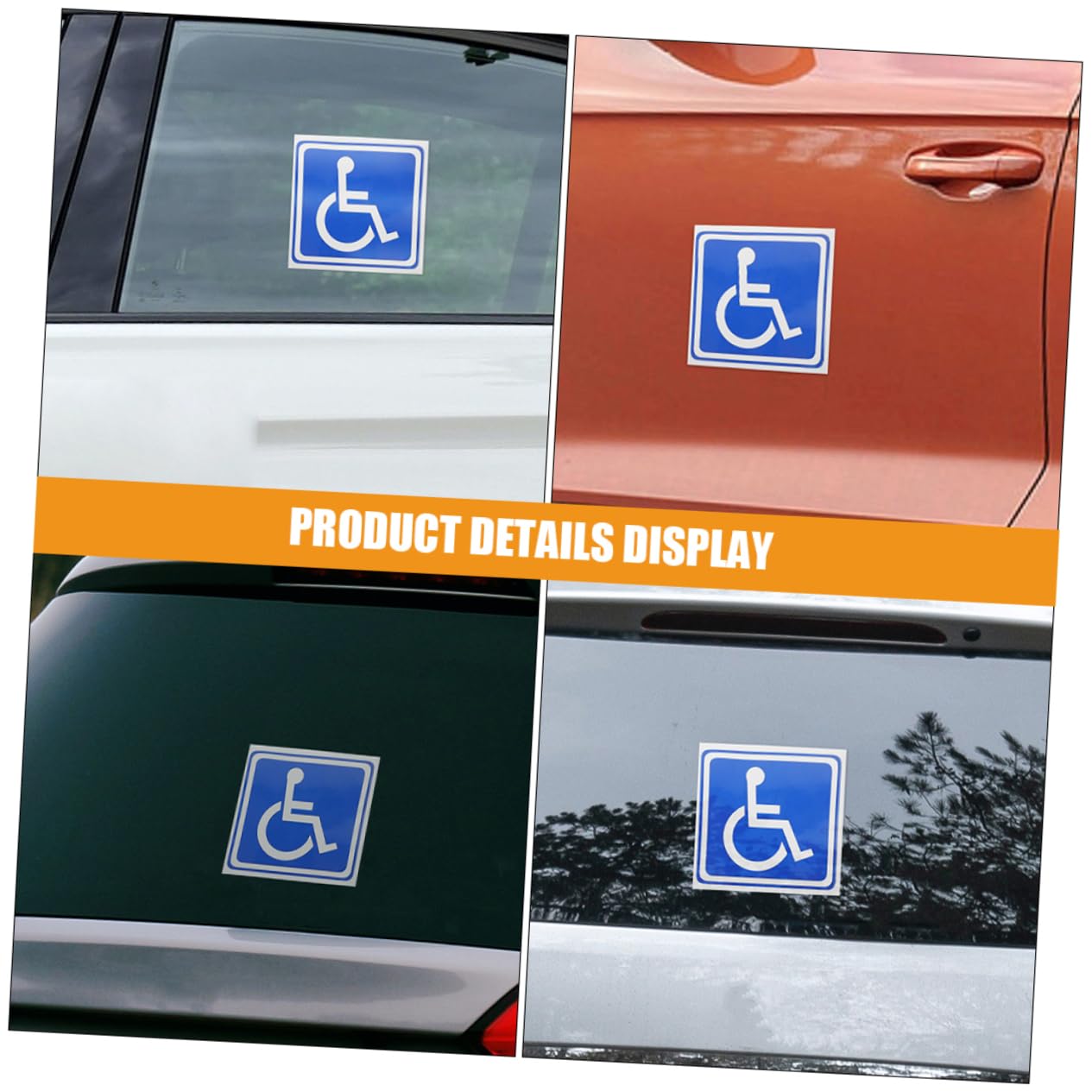 6-Pack Of 2" Handicap Accessible Parking Stickers - Blue Vinyl Disabled Logo Signs