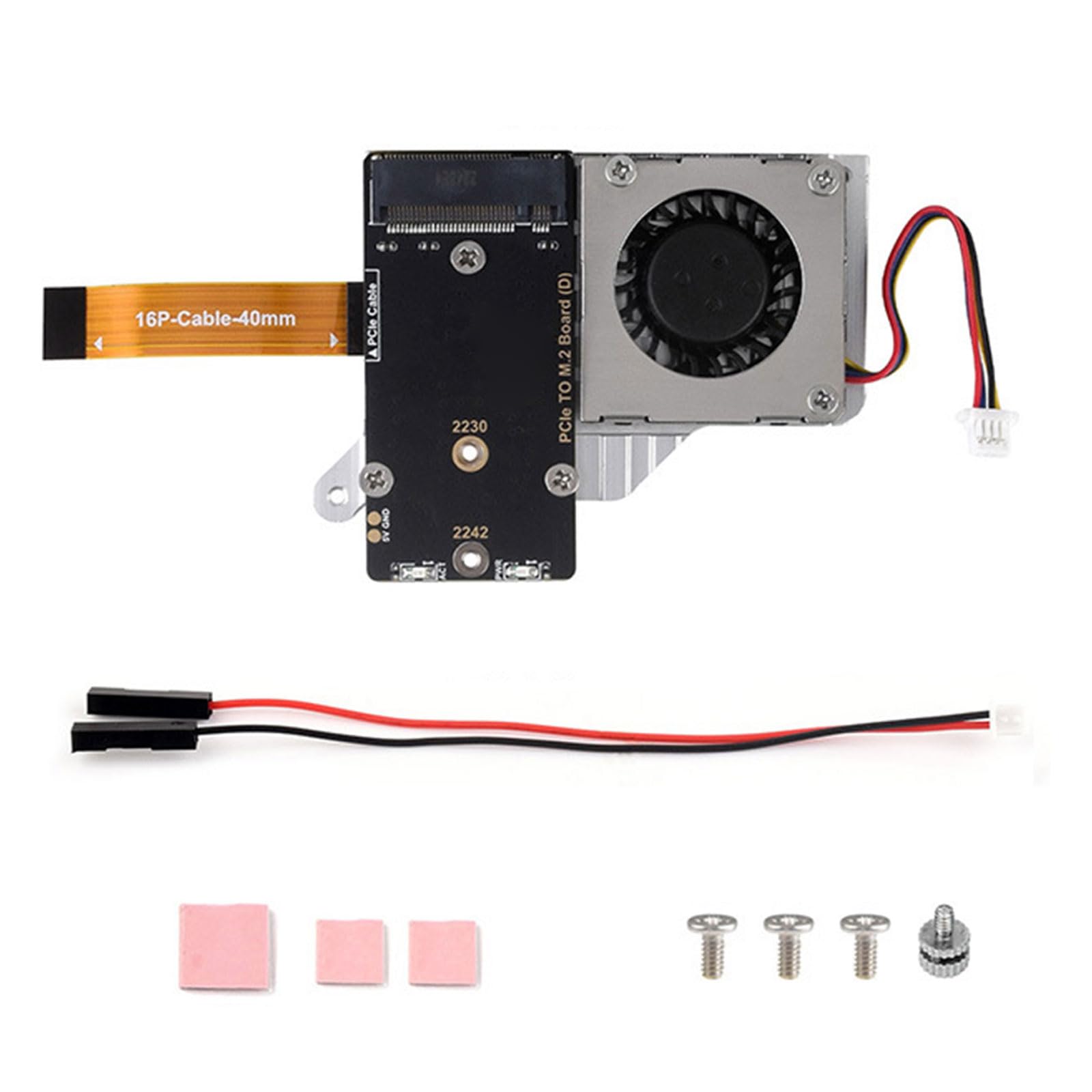 Carte d'extension PCIe anti surchauffe avec ventilateur actif pour 5
